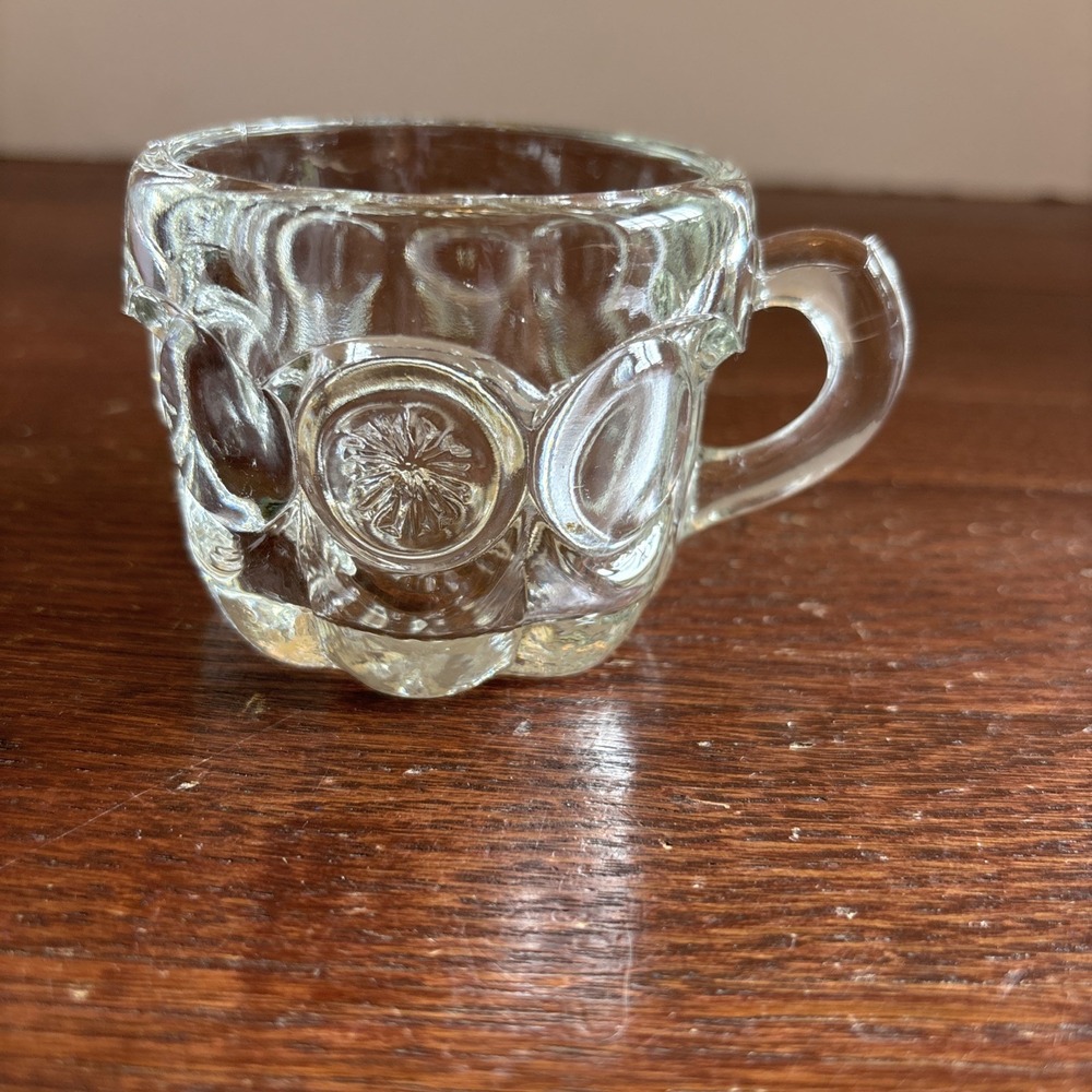 Tiffin Franciscan Moon & Stars‎ Punch Cup with Handle Clear Glass